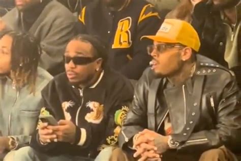 chris brown quavo sitting together|Chris Brown Dismisses Truce Rumors Between Him.